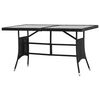 vidaXL Mesa de jard&iacute;n 140x80x74 cm rat&aacute;n sint&eacute;tico negro