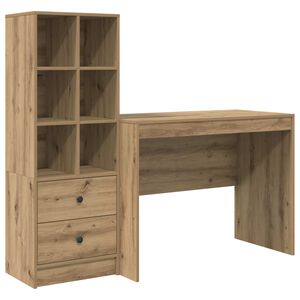 vidaXL Escritorio Roble artisan 145.5 x 50 x 127 cm 2 uds.