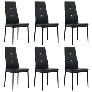vidaXL Sillas de comedor 6 unidades cuero sint&eacute;tico negro