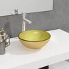 vidaXL Lavabo de vidrio templado dorado 30x12 cm