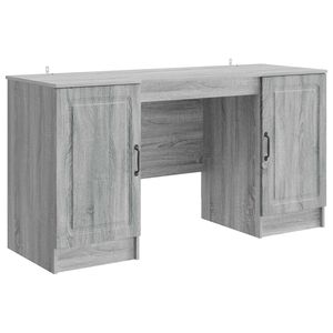 vidaXL Escritorio Gris Sonoma 142,5 x 50 x 75 cm Madera de Ingenier&iacute;a