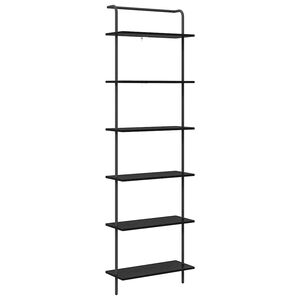 vidaXL Estante de libros 6 niveles 60 x 24 x 203 cm Roble Negro