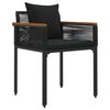 vidaXL Juego de muebles de exterior 4 pcs Negro Rat&aacute;n sint&eacute;tico