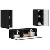 vidaXL Conjunto de mueble para TV de pared 4 pcs Negro