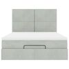 vidaXL Estructura cama otomana con colchones gris claro 140x200cm