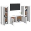 vidaXL Set de muebles de TV 3 piezas madera contrachapada blanco