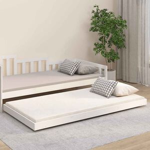 vidaXL Estructura cama sin colch&oacute;n madera maciza pino blanca 100x200cm