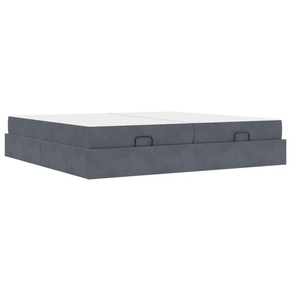 vidaXL Estructura de cama con colch&oacute;n 2 pcs Gris Tenue Terciopelo