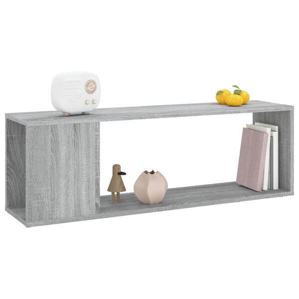 vidaXL Mueble de TV madera contrachapada gris Sonoma 100x24x32 cm