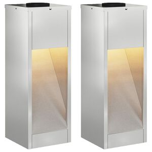 vidaXL Luz de Sendero LED Solar 2 uds. Blanco C&aacute;lido 18 x 18 x 50 cm