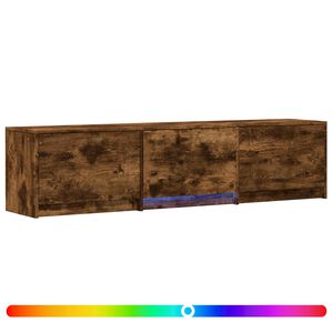 vidaXL Mueble de TV con LED 165 x 34 x 40 cm Roble Ahumado