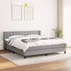 vidaXL Cama box spring con colch&oacute;n tela gris claro 180x200 cm