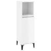 vidaXL Juego muebles de ba&ntilde;o 4 pzas madera contrachapada blanco brillo