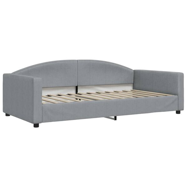 vidaXL Sof&aacute; cama con colch&oacute;n tela gris claro 100x200 cm