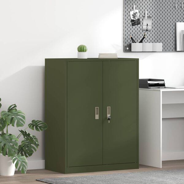 vidaXL Armario de almacenamiento Verde Oliva 80 x 40 x 105 cm Acero