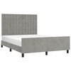vidaXL Estructura de cama sin colch&oacute;n terciopelo gris claro 140x190 cm