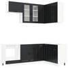 vidaXL Unidad de cocina PORTO 8 pcs Negro Madera de ingenier&iacute;a