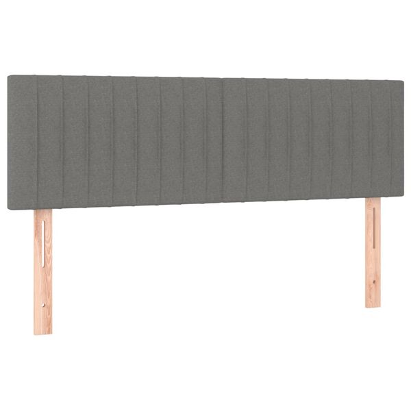 vidaXL Cabeceros 2 unidades tela gris oscuro 72x5x78/88 cm