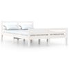 vidaXL Estructura de cama doble sin colch&oacute;n madera blanco 135x190 cm