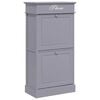 vidaXL Zapatero de madera de Paulownia gris 50x28x98 cm