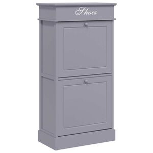 vidaXL Zapatero de madera de Paulownia gris 50x28x98 cm