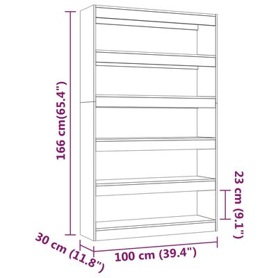 vidaXL Estantería/divisor de espacios gris hormigón 100x30x166 cm
