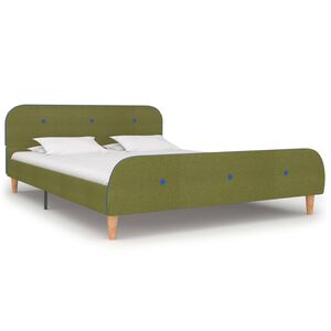 vidaXL Estructura de cama sin colch&oacute;n tela verde 140x200 cm