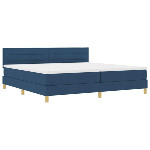 vidaXL Cama tipo Box Spring con coj&iacute;n Manual Azul 200 x 200 cm tela