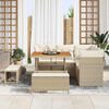 vidaXL Conjunto de sof&aacute; de jard&iacute;n con coj&iacute;n 8 pcs beige y crema