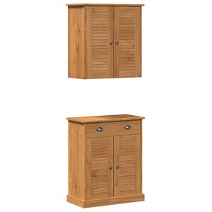 vidaXL Juego de muebles de ba&ntilde;o VIGO 2 pcs Marr&oacute;n y Marr&oacute;n Miel