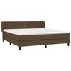 vidaXL Cama box spring con colch&oacute;n tela marr&oacute;n oscuro 180x200 cm
