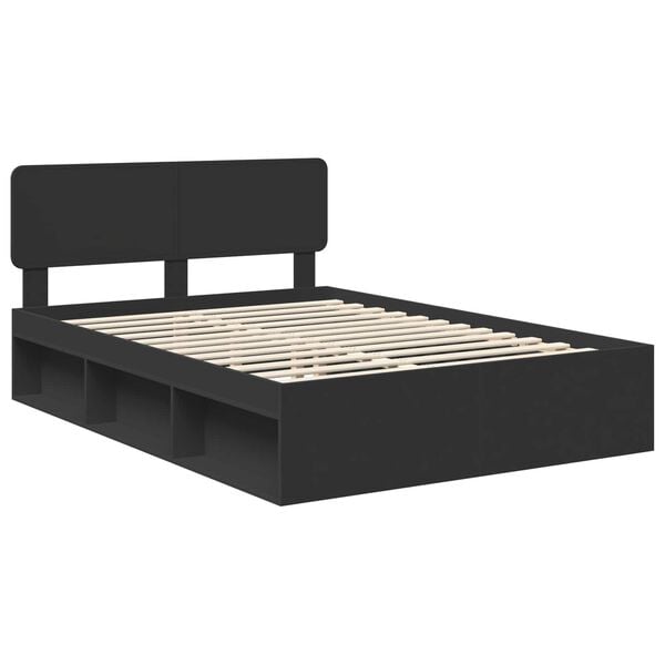 vidaXL Estructura de cama Negro 160 x 200 cm Madera de pino macizo