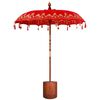 vidaXL Paraguas balin&eacute;s con base 260 Rojo y Marr&oacute;n 190 x 190 x 295 cm