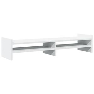 vidaXL Soporte de monitor madera maciza de pino blanco 100x27x20 cm