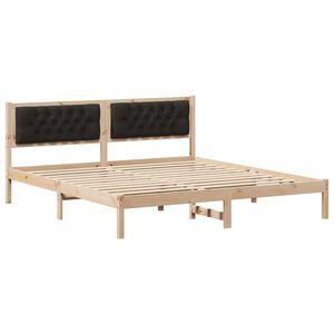 vidaXL Estructura de cama Negro 160 x 200 cm Madera de pino macizo