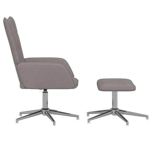 vidaXL Sill&oacute;n de relax con reposapi&eacute;s de tela gris taupe