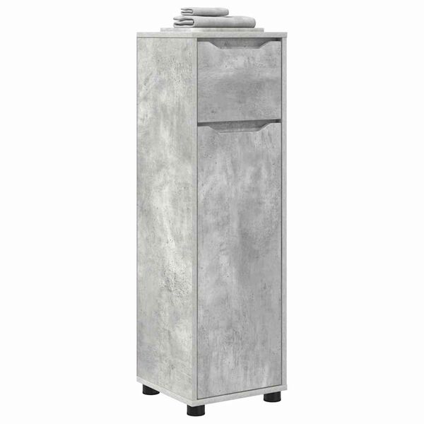 vidaXL Gabinete de Ba&ntilde;o con caj&oacute;n Gris Concreto 30,5 x 30 x 101 cm
