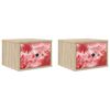 vidaXL Mesita de noche de pared AACHEN 2 uds. Roble Sonoma