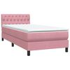 vidaXL Cama box spring con colch&oacute;n terciopelo rosa 100x210 cm