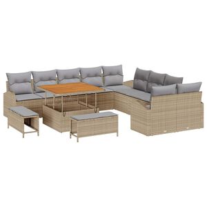 vidaXL Conjunto de sof&aacute; de jard&iacute;n 13 uds. 12-N&uacute;mero de plazas