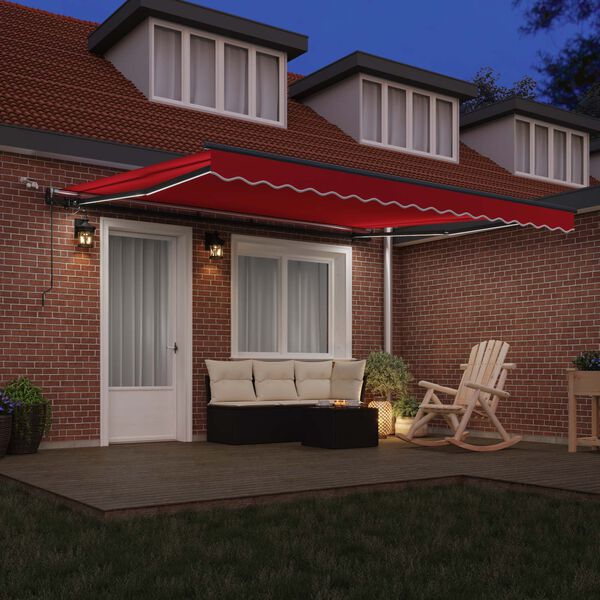 vidaXL Tela de toldo con Rojo 400 x 350 cm Poli&eacute;ster