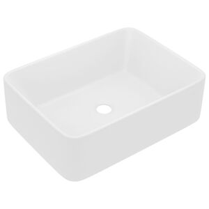 vidaXL Lavabo de lujo de cer&aacute;mica blanco mate 41x30x12 cm