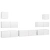 vidaXL Set de muebles de sal&oacute;n TV 7 piezas madera de ingenier&iacute;a blanco