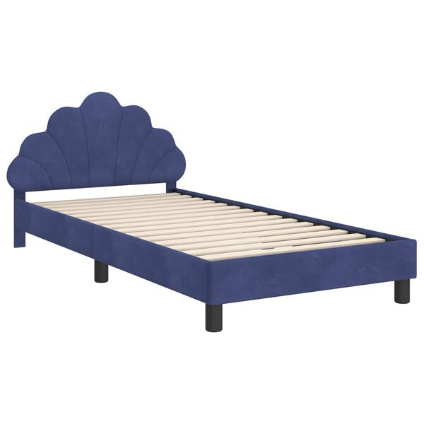vidaXL Cama para niños con cabecero Azul Policía 90 x 190 cm