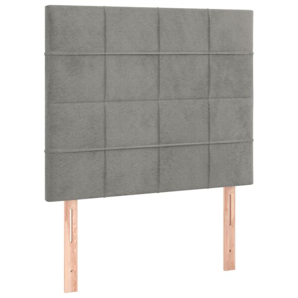vidaXL Cabecero de cama gris claro 90x5x118/128 cm Terciopelo