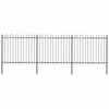 vidaXL Valla de jard&iacute;n con aro superior de acero 504x150 cm negra