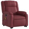 vidaXL Sill&oacute;n de masaje elevable el&eacute;ctrico cuero artificial rojo tinto