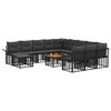 vidaXL Conjunto de sof&aacute;s de jard&iacute;n 13 pcs Negro y Gris oscuro