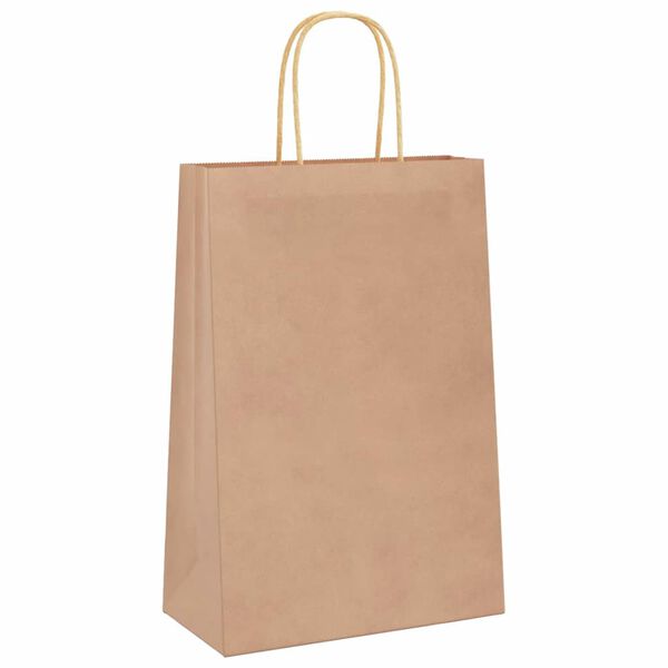 vidaXL Bolsas de papel con asas 250 uds marr&oacute;n 21x11x31 cm