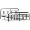 vidaXL Estructura cama sin colch&oacute;n con estribo metal negro 200x200 cm